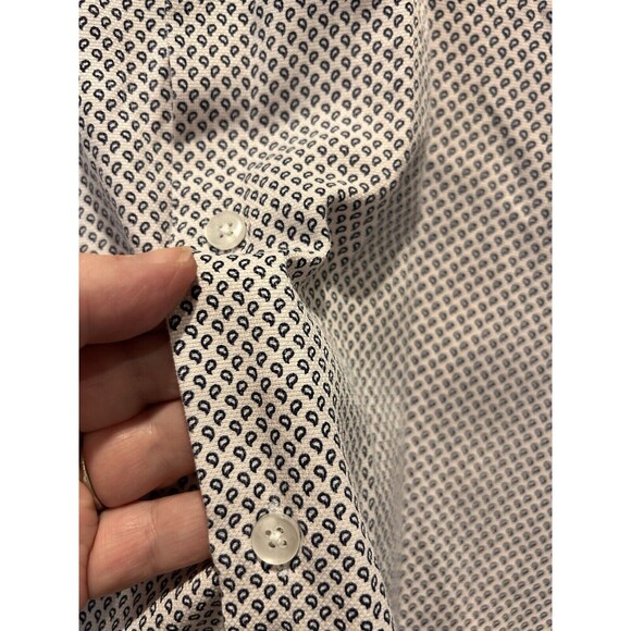 Luchiano Visconti Men's Medium Button Up Shirt‎ Lavender Blue Paisley Cotton - Picture 2 of 8